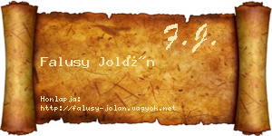 Falusy Jolán névjegykártya